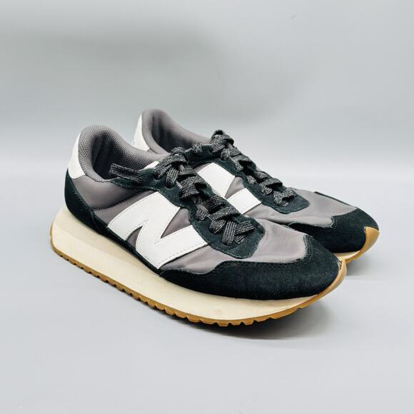 New Balance Shoes Womens 9 Gray Black Suede 237 Retro Running Athletic Sneakers - Picture 2 of 12